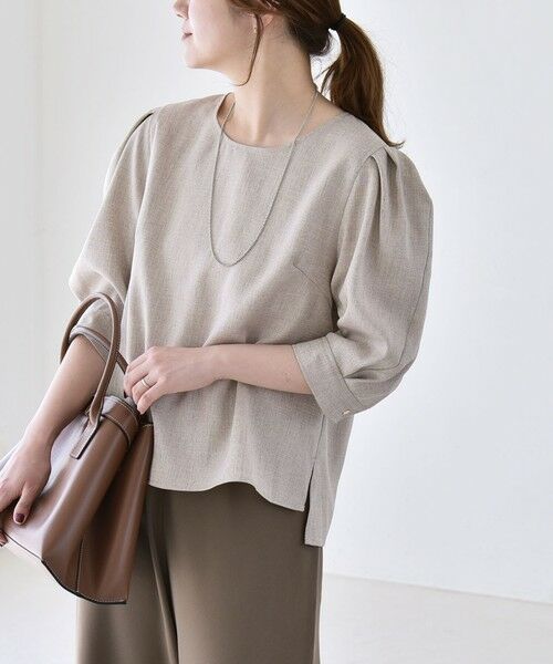 SHIPS / シップス シャツ・ブラウス | 《予約》quaranciel:〈洗濯機可能〉リネンライク パフスリーブ クルーネック ブラウス | 詳細11