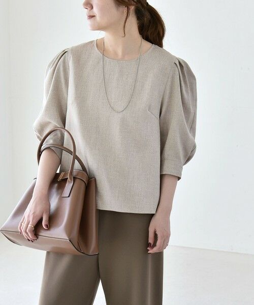 SHIPS / シップス シャツ・ブラウス | 《予約》quaranciel:〈洗濯機可能〉リネンライク パフスリーブ クルーネック ブラウス | 詳細12