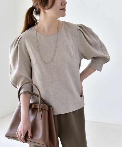 SHIPS / シップス シャツ・ブラウス | 《予約》quaranciel:〈洗濯機可能〉リネンライク パフスリーブ クルーネック ブラウス | 詳細3