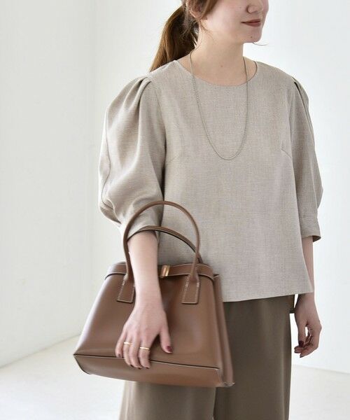 SHIPS / シップス シャツ・ブラウス | 《予約》quaranciel:〈洗濯機可能〉リネンライク パフスリーブ クルーネック ブラウス | 詳細4