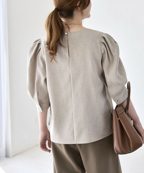 SHIPS / シップス シャツ・ブラウス | 《予約》quaranciel:〈洗濯機可能〉リネンライク パフスリーブ クルーネック ブラウス | 詳細6