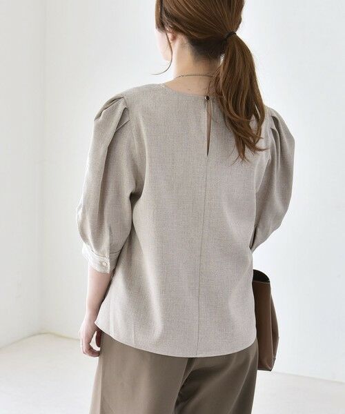 SHIPS / シップス シャツ・ブラウス | 《予約》quaranciel:〈洗濯機可能〉リネンライク パフスリーブ クルーネック ブラウス | 詳細7