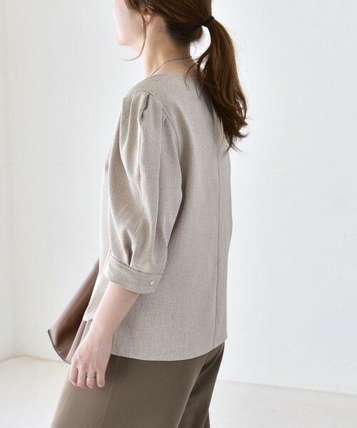 SHIPS / シップス シャツ・ブラウス | 《予約》quaranciel:〈洗濯機可能〉リネンライク パフスリーブ クルーネック ブラウス | 詳細8