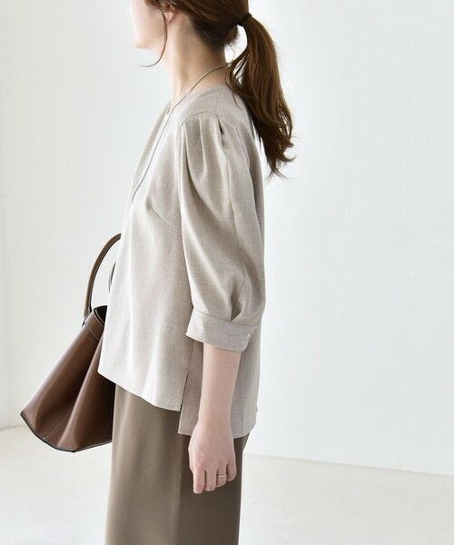 SHIPS / シップス シャツ・ブラウス | 《予約》quaranciel:〈洗濯機可能〉リネンライク パフスリーブ クルーネック ブラウス | 詳細9