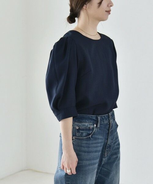 SHIPS / シップス シャツ・ブラウス | 《予約》quaranciel:〈洗濯機可能〉リネンライク パフスリーブ クルーネック ブラウス | 詳細27