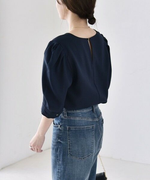 SHIPS / シップス シャツ・ブラウス | 《予約》quaranciel:〈洗濯機可能〉リネンライク パフスリーブ クルーネック ブラウス | 詳細30