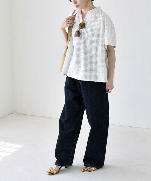 SHIPS / シップス シャツ・ブラウス | 《予約》quaranciel:〈手洗い可能〉コットン 刺繍 スキッパー ギャザー プルオーバー シャツ | 詳細1