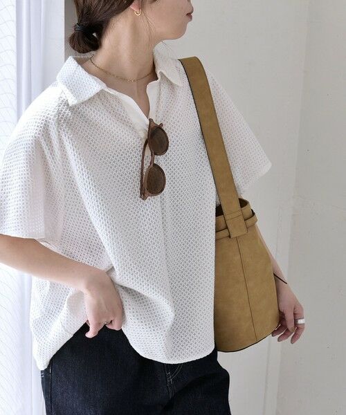 SHIPS / シップス シャツ・ブラウス | 《予約》quaranciel:〈手洗い可能〉コットン 刺繍 スキッパー ギャザー プルオーバー シャツ | 詳細11