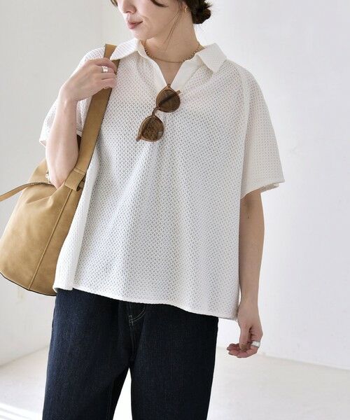 SHIPS / シップス シャツ・ブラウス | 《予約》quaranciel:〈手洗い可能〉コットン 刺繍 スキッパー ギャザー プルオーバー シャツ | 詳細9