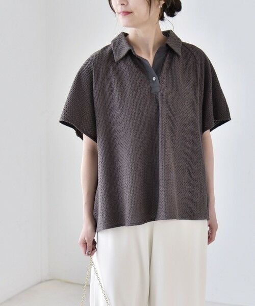 SHIPS / シップス シャツ・ブラウス | 《予約》quaranciel:〈手洗い可能〉コットン 刺繍 スキッパー ギャザー プルオーバー シャツ | 詳細21