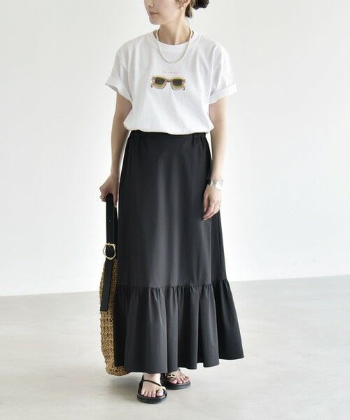 SHIPS / シップス ミニ・ひざ丈スカート | 《予約》quaranciel:〈接触冷感/UVカット/撥水〉マルチファンクション ティアードスカート | 詳細1