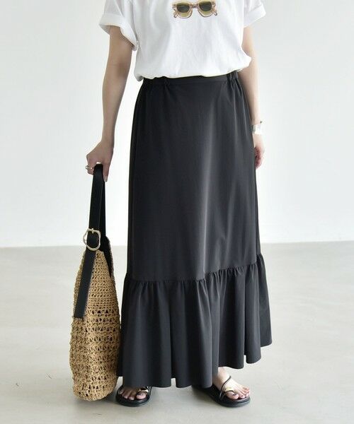 SHIPS / シップス ミニ・ひざ丈スカート | 《予約》quaranciel:〈接触冷感/UVカット/撥水〉マルチファンクション ティアードスカート | 詳細3