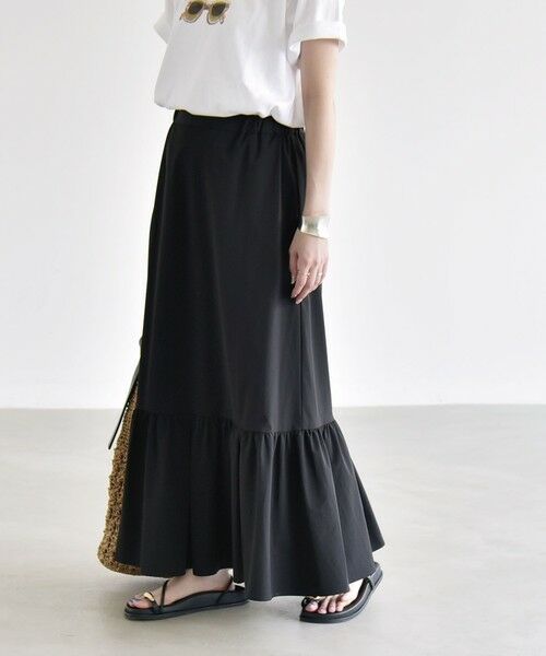 SHIPS / シップス ミニ・ひざ丈スカート | 《予約》quaranciel:〈接触冷感/UVカット/撥水〉マルチファンクション ティアードスカート | 詳細4