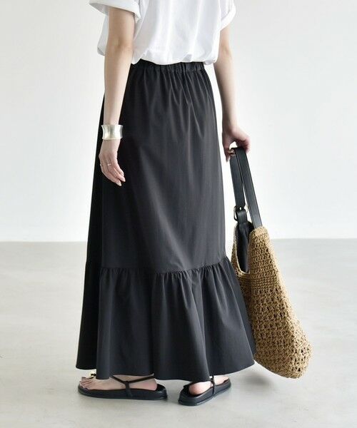 SHIPS / シップス ミニ・ひざ丈スカート | 《予約》quaranciel:〈接触冷感/UVカット/撥水〉マルチファンクション ティアードスカート | 詳細7