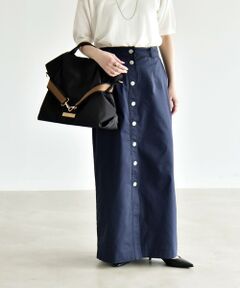 SHIPS / シップス ロング・マキシ丈スカート | 《予約》quaranciel:〈洗濯機可能〉フロントボタン Iライン タイト スカート