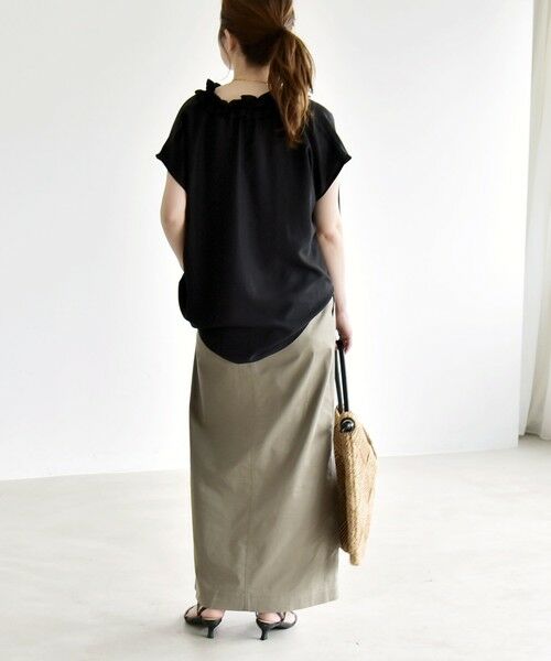 SHIPS / シップス ロング・マキシ丈スカート | 《予約》quaranciel:〈洗濯機可能〉フロントボタン Iライン タイト スカート | 詳細2