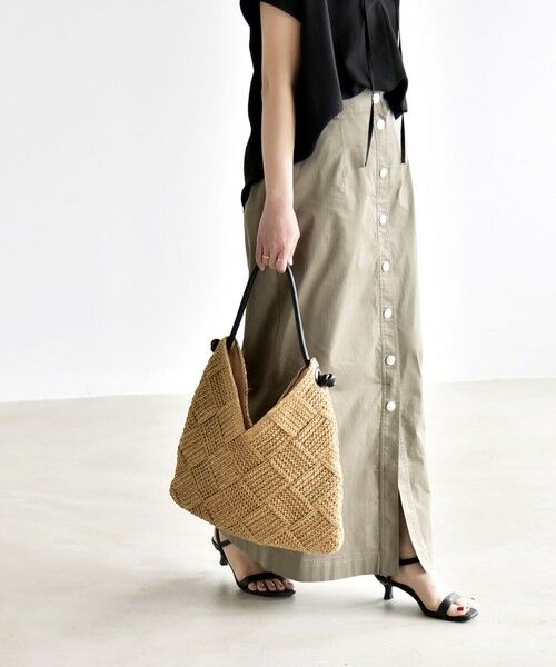 SHIPS / シップス ロング・マキシ丈スカート | 《予約》quaranciel:〈洗濯機可能〉フロントボタン Iライン タイト スカート | 詳細4