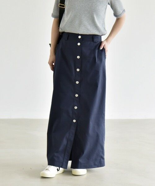 SHIPS / シップス ロング・マキシ丈スカート | 《予約》quaranciel:〈洗濯機可能〉フロントボタン Iライン タイト スカート | 詳細22