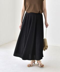 SHIPS / シップス ミニ・ひざ丈スカート | 《予約》quaranciel:〈手洗い可能〉コットン 刺繍 パイピング フレア スカート