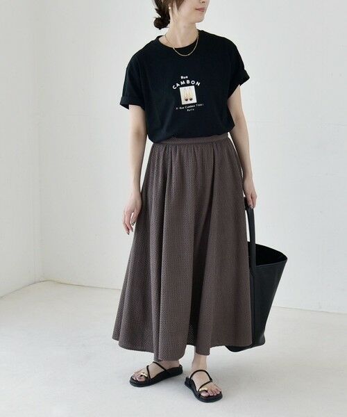 SHIPS / シップス ミニ・ひざ丈スカート | 《予約》quaranciel:〈手洗い可能〉コットン 刺繍 パイピング フレア スカート | 詳細1