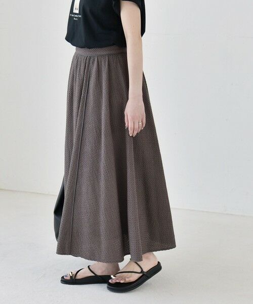 SHIPS / シップス ミニ・ひざ丈スカート | 《予約》quaranciel:〈手洗い可能〉コットン 刺繍 パイピング フレア スカート | 詳細4