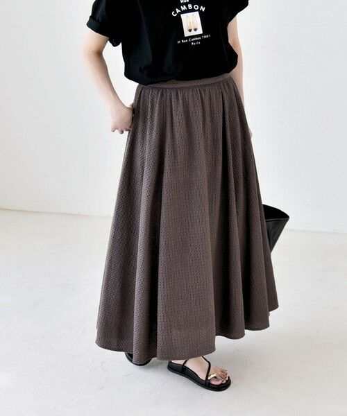 SHIPS / シップス ミニ・ひざ丈スカート | 《予約》quaranciel:〈手洗い可能〉コットン 刺繍 パイピング フレア スカート | 詳細6