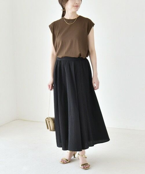 SHIPS / シップス ミニ・ひざ丈スカート | 《予約》quaranciel:〈手洗い可能〉コットン 刺繍 パイピング フレア スカート | 詳細18