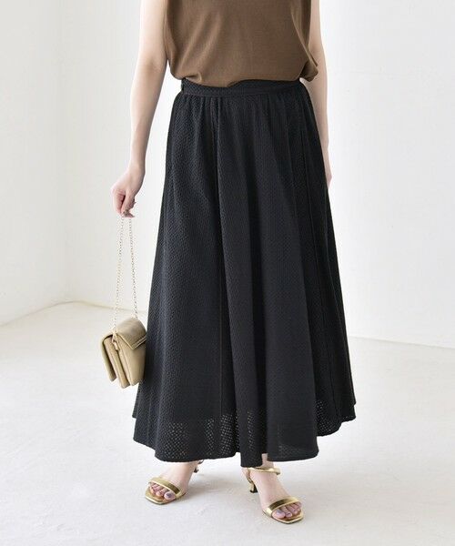 SHIPS / シップス ミニ・ひざ丈スカート | 《予約》quaranciel:〈手洗い可能〉コットン 刺繍 パイピング フレア スカート | 詳細20