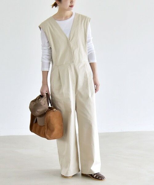 SHIPS / シップス サロペット・オールインワン | 《予約》quaranciel:〈洗濯機可能〉Vネック ワイド オールインワン | 詳細8