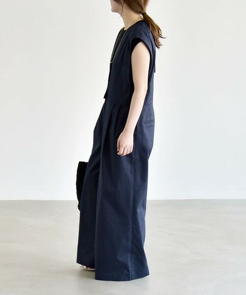 SHIPS / シップス サロペット・オールインワン | 《予約》quaranciel:〈洗濯機可能〉Vネック ワイド オールインワン | 詳細15