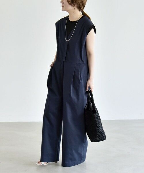 SHIPS / シップス サロペット・オールインワン | 《予約》quaranciel:〈洗濯機可能〉Vネック ワイド オールインワン | 詳細16