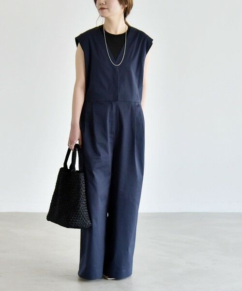 SHIPS / シップス サロペット・オールインワン | 《予約》quaranciel:〈洗濯機可能〉Vネック ワイド オールインワン | 詳細17