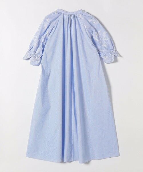 SHIPS / シップス ロング・マキシ丈ワンピース | 《予約》quaranciel:〈洗濯機可能〉ストライプ フラワー刺繍 スキッパー シャツ ワンピース | 詳細19