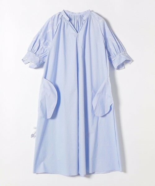 SHIPS / シップス ロング・マキシ丈ワンピース | 《予約》quaranciel:〈洗濯機可能〉ストライプ フラワー刺繍 スキッパー シャツ ワンピース | 詳細21