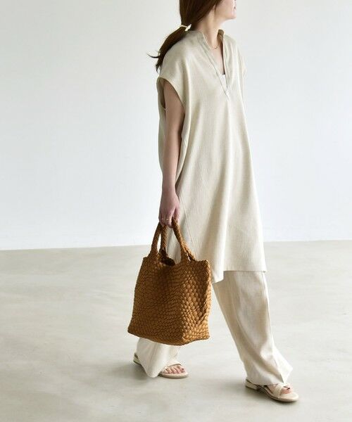 SHIPS / シップス ロング・マキシ丈ワンピース | 《予約》quaranciel:〈洗濯機可能〉スキッパー ワンピース＆イージー ワイドパンツ セットアップ | 詳細10