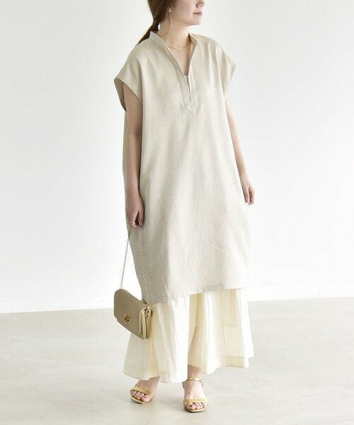 SHIPS / シップス ロング・マキシ丈ワンピース | 《予約》quaranciel:〈洗濯機可能〉スキッパー ワンピース＆イージー ワイドパンツ セットアップ | 詳細11