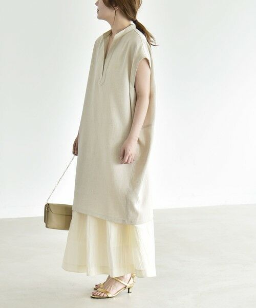 SHIPS / シップス ロング・マキシ丈ワンピース | 《予約》quaranciel:〈洗濯機可能〉スキッパー ワンピース＆イージー ワイドパンツ セットアップ | 詳細12