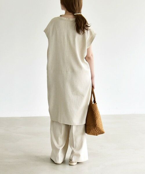 SHIPS / シップス ロング・マキシ丈ワンピース | 《予約》quaranciel:〈洗濯機可能〉スキッパー ワンピース＆イージー ワイドパンツ セットアップ | 詳細5