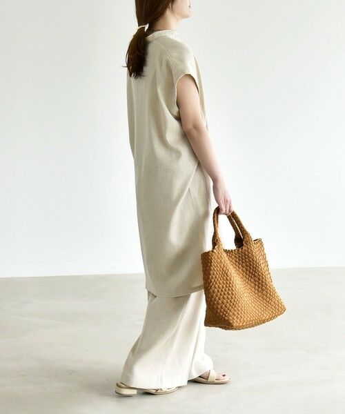 SHIPS / シップス ロング・マキシ丈ワンピース | 《予約》quaranciel:〈洗濯機可能〉スキッパー ワンピース＆イージー ワイドパンツ セットアップ | 詳細6