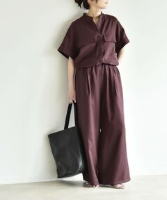 SHIPS / シップス ロング・マキシ丈ワンピース | 《予約》quaranciel:〈洗濯機可能〉ポケットドロスト シャツ＆イージー ワイドパンツ セットアップ