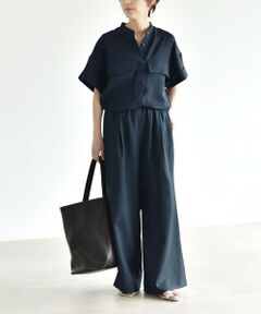SHIPS / シップス ロング・マキシ丈ワンピース | 《一部追加予約》quaranciel:〈洗濯機可能〉ポケットドロスト シャツ＆イージー ワイドパンツ セットアップ
