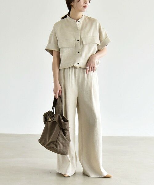 SHIPS / シップス ロング・マキシ丈ワンピース | 《予約》quaranciel:〈洗濯機可能〉ポケットドロスト シャツ＆イージー ワイドパンツ セットアップ | 詳細1