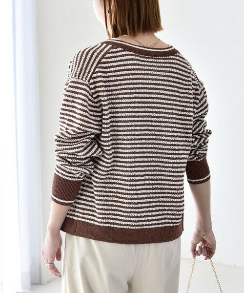 SHIPS / シップス カーディガン・ボレロ | 《予約》quaranciel: ボーダー クルーネック メタルボタン ニット カーディガン | 詳細20