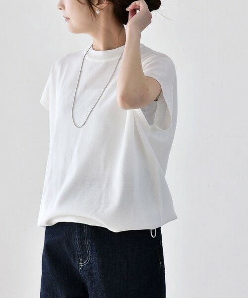 SHIPS / シップス ニット・セーター | 《予約》quaranciel:〈手洗い可能〉ドロスト フレンチスリーブ シアー ニット プルオーバー | 詳細3