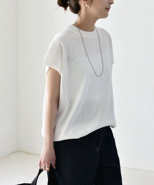 SHIPS / シップス ニット・セーター | 《予約》quaranciel:〈手洗い可能〉ドロスト フレンチスリーブ シアー ニット プルオーバー | 詳細5