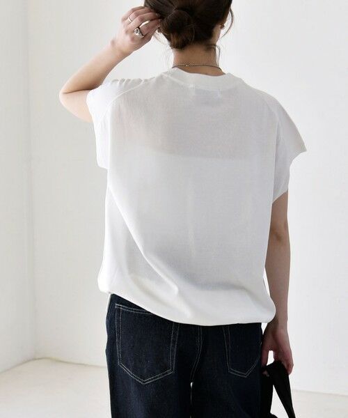 SHIPS / シップス ニット・セーター | 《予約》quaranciel:〈手洗い可能〉ドロスト フレンチスリーブ シアー ニット プルオーバー | 詳細7