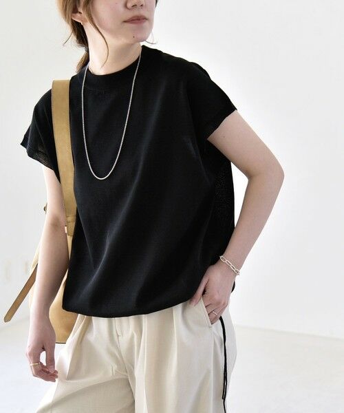 SHIPS / シップス ニット・セーター | 《予約》quaranciel:〈手洗い可能〉ドロスト フレンチスリーブ シアー ニット プルオーバー | 詳細13