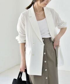 SHIPS / シップス セットアップ | 《予約》quaranciel:〈手洗い可能〉シアー カラミ テーラード ダブル ジャケット