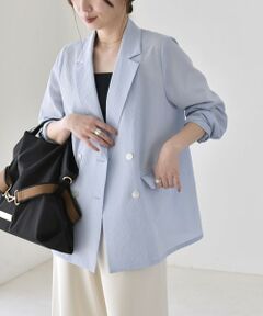 SHIPS / シップス セットアップ | 《予約》quaranciel:〈手洗い可能〉シアー カラミ テーラード ダブル ジャケット