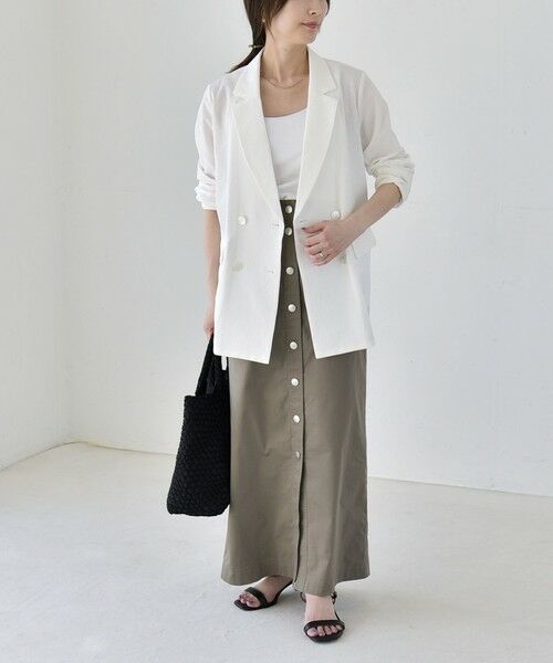 SHIPS / シップス セットアップ | 《予約》quaranciel:〈手洗い可能〉シアー カラミ テーラード ダブル ジャケット | 詳細1